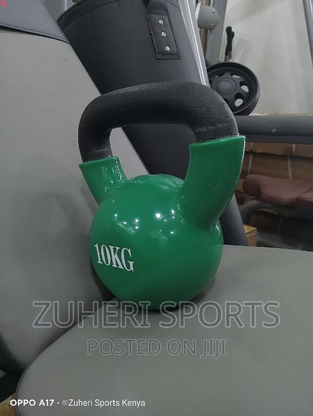 10kg Kettlebell Green, Comfortable Grip, Floor Friendly