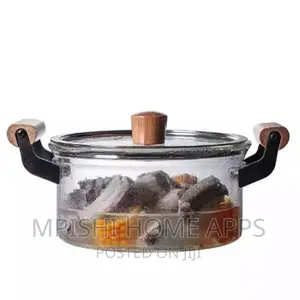 5.5 Borosilicate Glass Cooking Pot, Microwave Safe