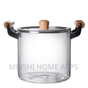 5.5 Borosilicate Glass Cooking Pot, Microwave Safe