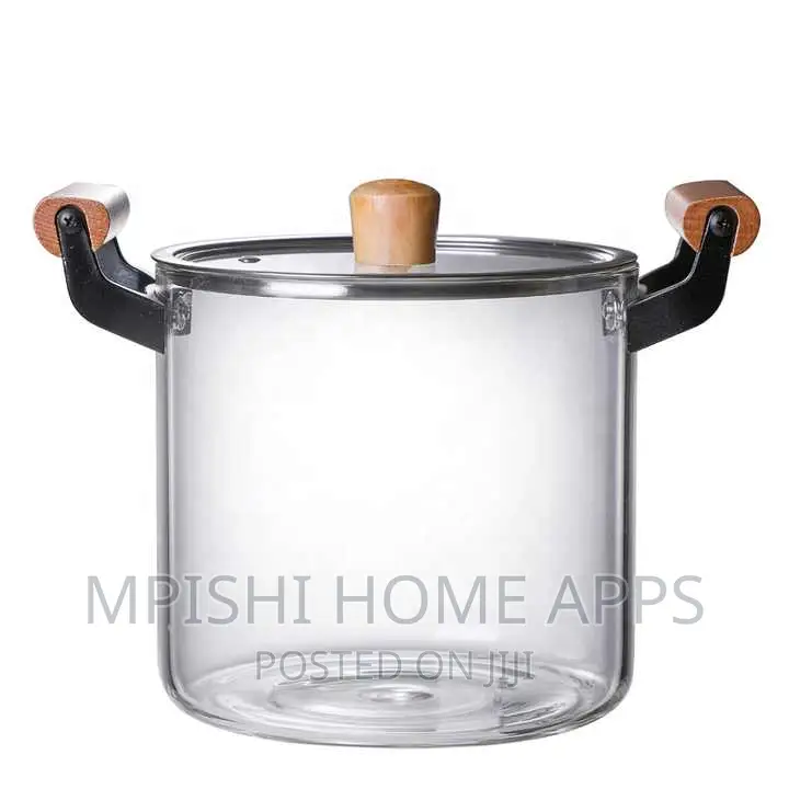 5.5 Borosilicate Glass Cooking Pot, Microwave Safe