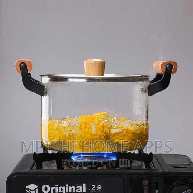 5.5 Borosilicate Glass Cooking Pot, Microwave Safe