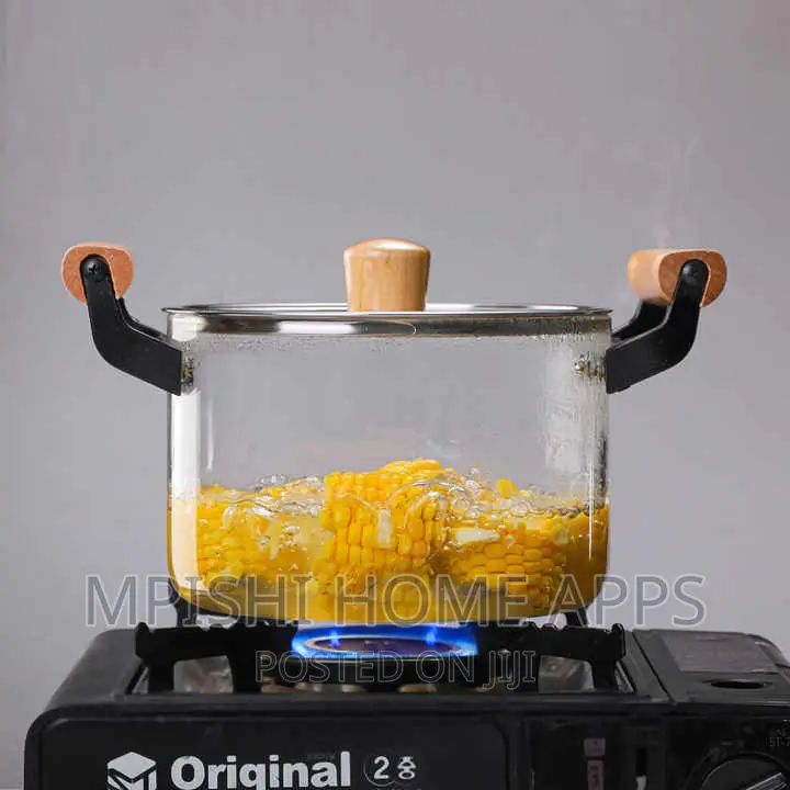 5.5 Borosilicate Glass Cooking Pot, Microwave Safe