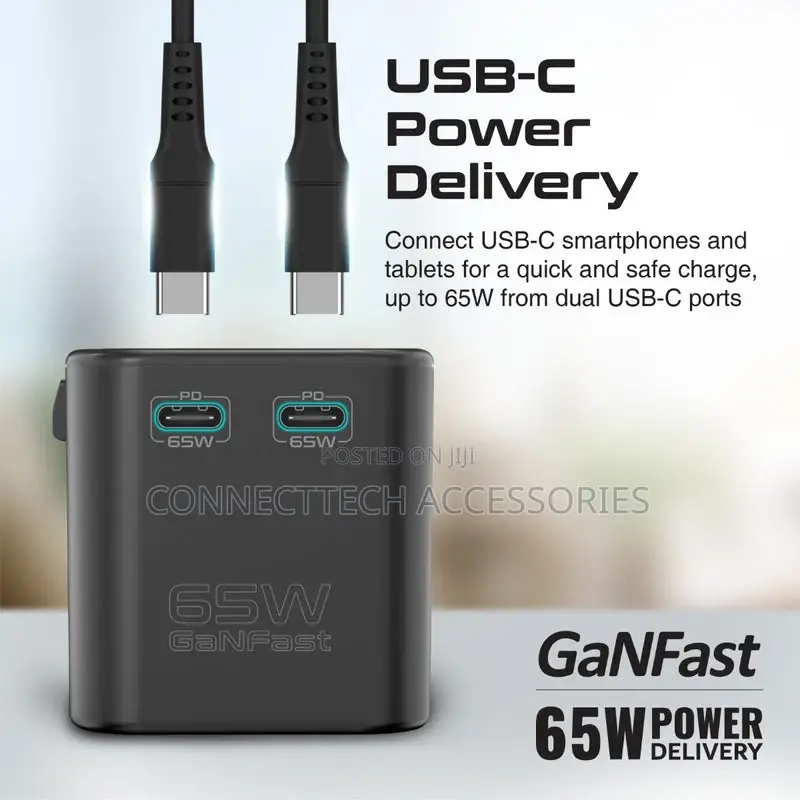 Promate 65W Power Delivery Travel Adapter