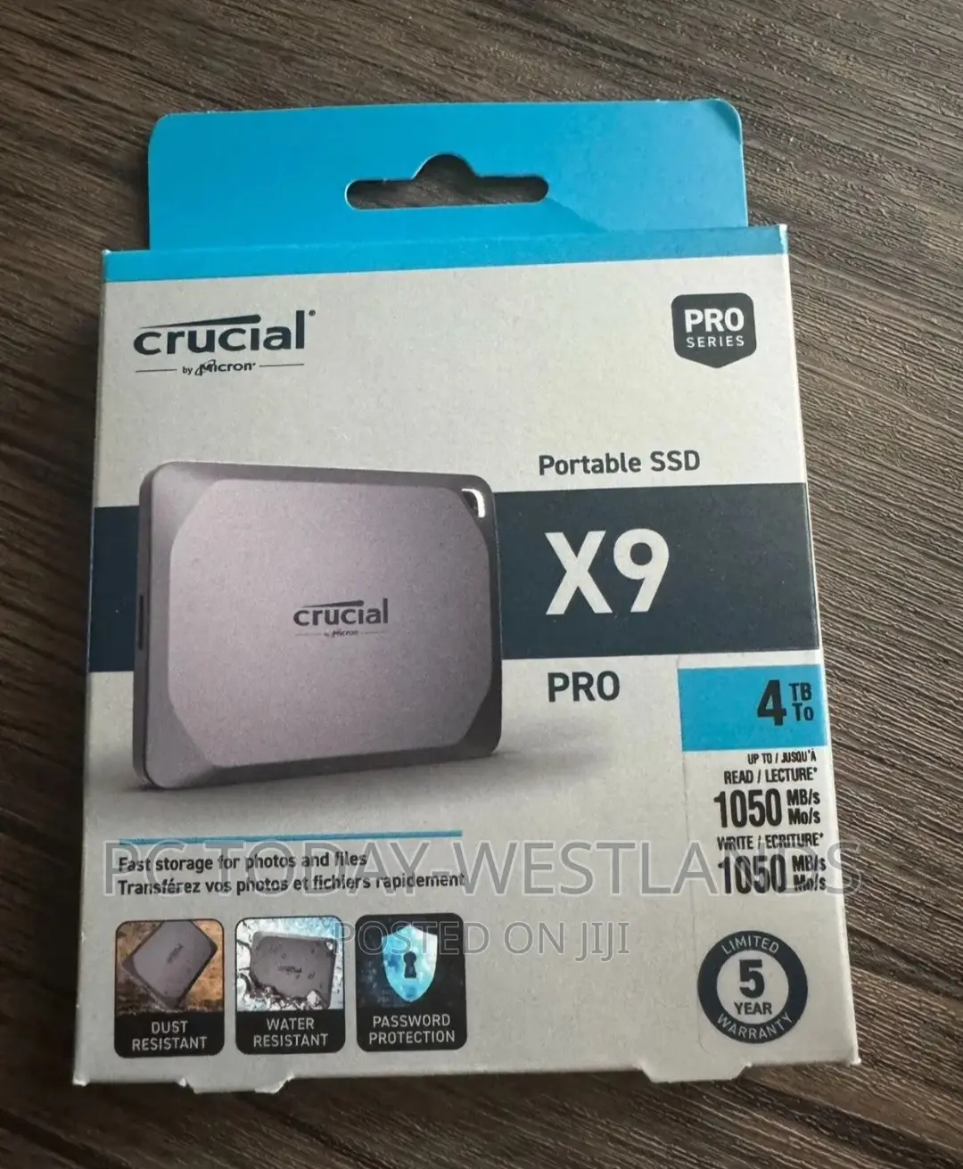 Crucial X9 Pro 4tb Usb-C Portable External SSD 1050 MBPS