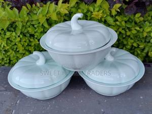 3pcs Pumpkin Shape Ceramic Serving Bowls, - thumbnail 2