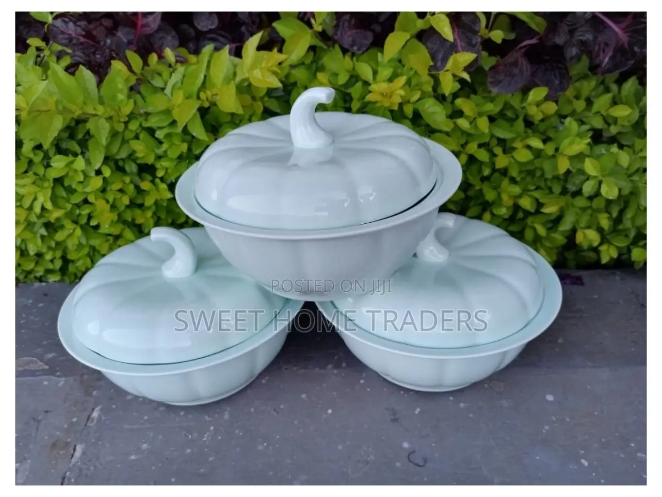 3pcs Pumpkin Shape Ceramic Serving Bowls 
