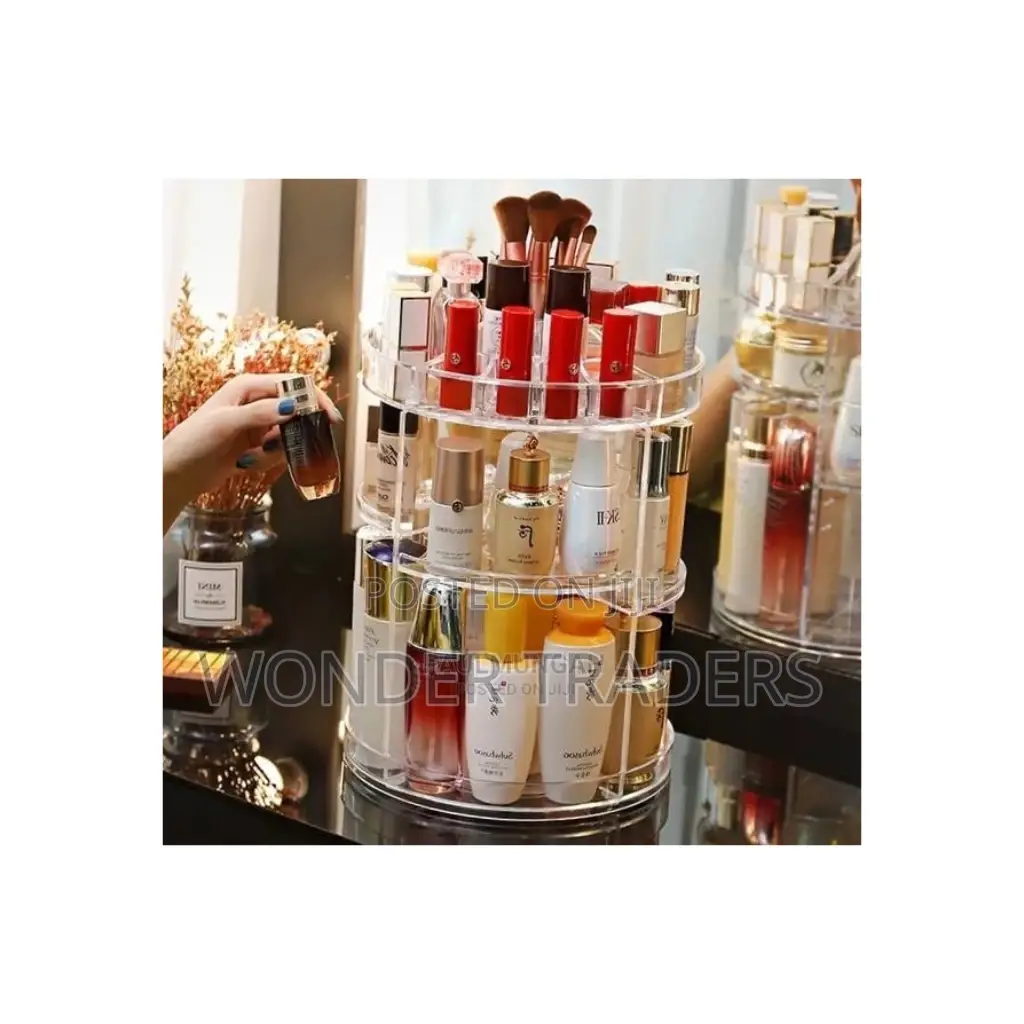 Acrylic Rotating Makeup Organizer . Measurements 28*28*35cm*