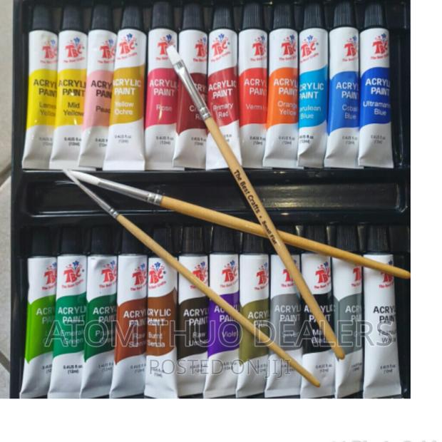 Kids Acrylic Paint 24 PCS With 3 Brushes - main view