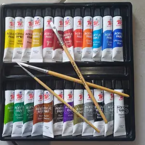 Acrylic Paint 24 Piecez With 3 Brushes for Juniours
