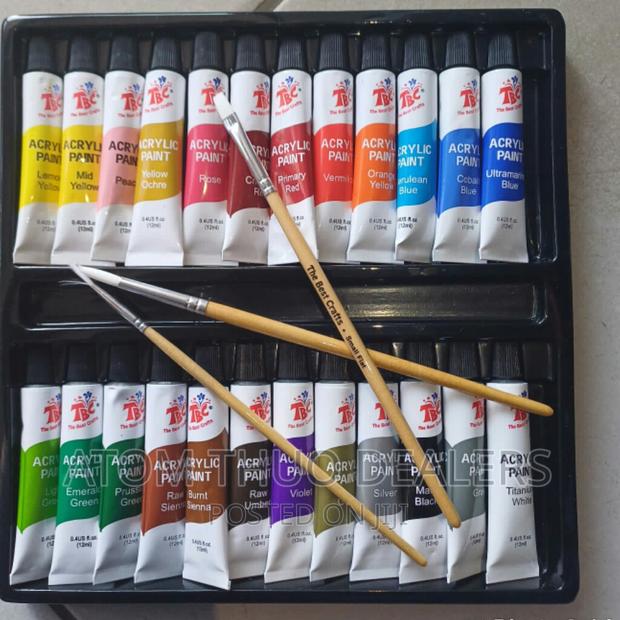 Acrylic Paint 24 Piecez With 3 Brushes for Juniours