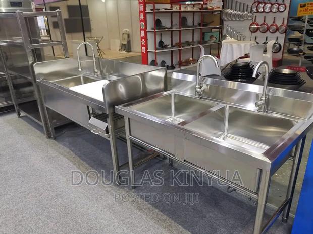 Double Bowl Stainless Steel Sink (120x56cm)Washing Sink.