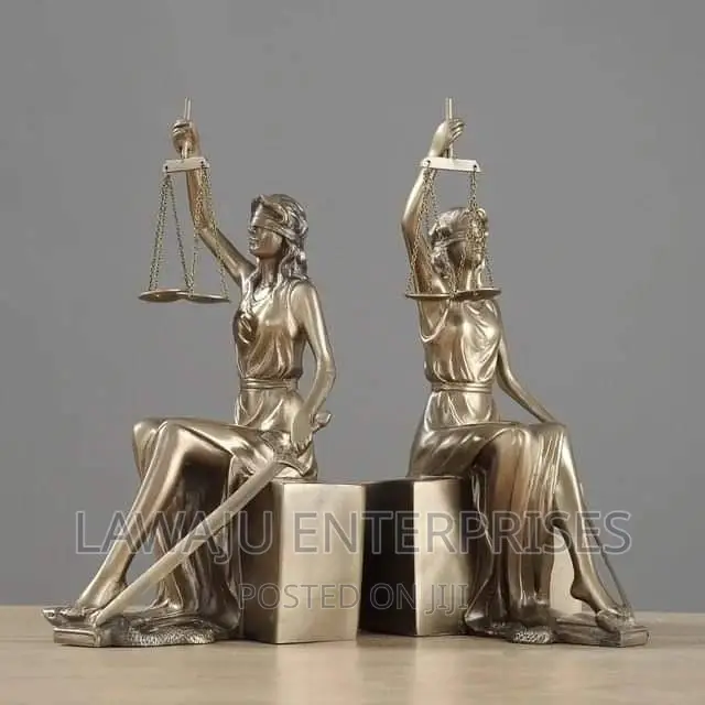 Goddess of Justice Heavy Resin Bookends Statue
