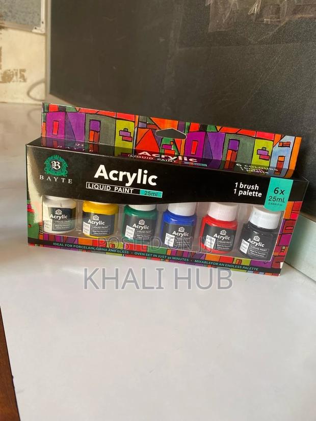 6 Colour Acrylic Paint Liquid Acrylic Paint 25ml - main view