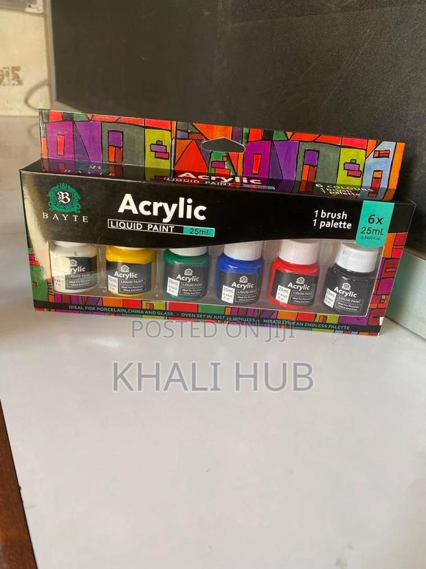 6x 25ml Liquid Acrylic Paint 25ml Liquid Acrylic Paint. - main view