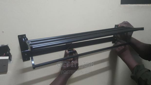 Black Metalic 55cm Bathroom Towels Rack