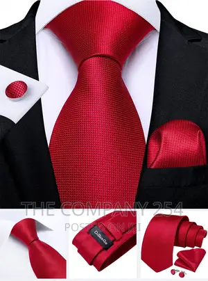 Fashion Red Heart Print Men's Silk Ties Striped Dot Business