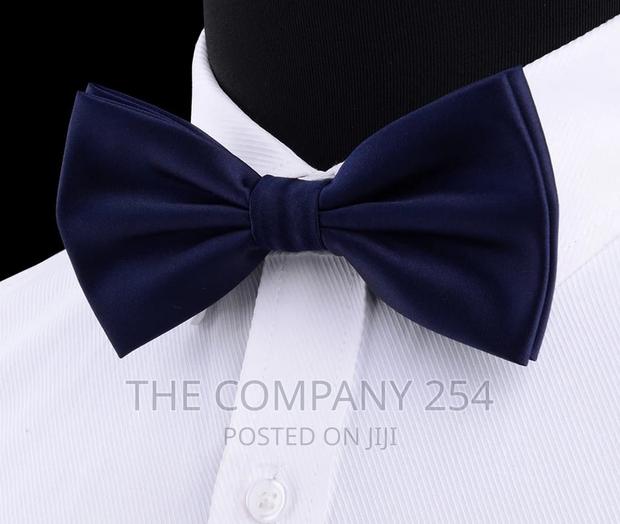 GUSLESON Silk Solid Pre-Tied Bow Tie for Men Purple Black . - thumbnail 3