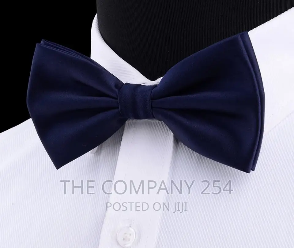 GUSLESON Silk Solid Pre-Tied Bow Tie for Men Purple Black .