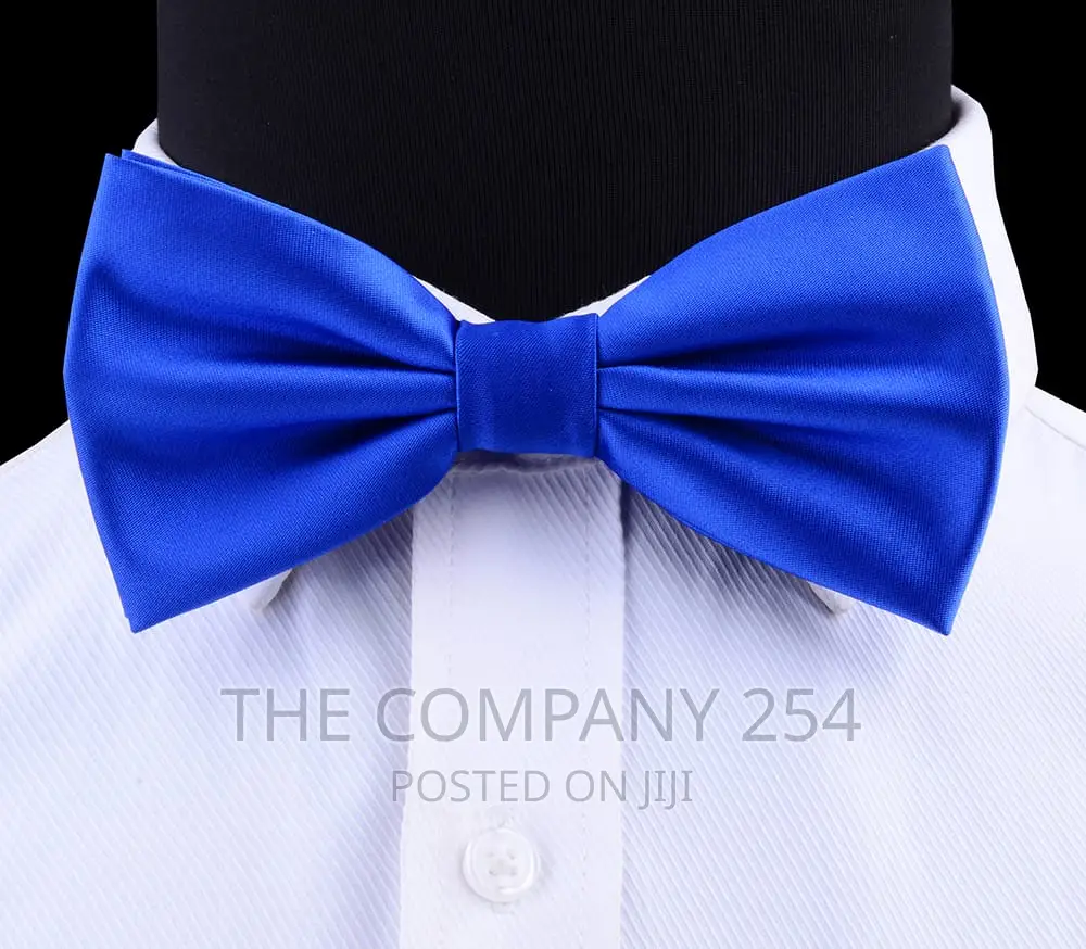 GUSLESON Silk Solid Pre-Tied Bow Tie for Men Purple Black .