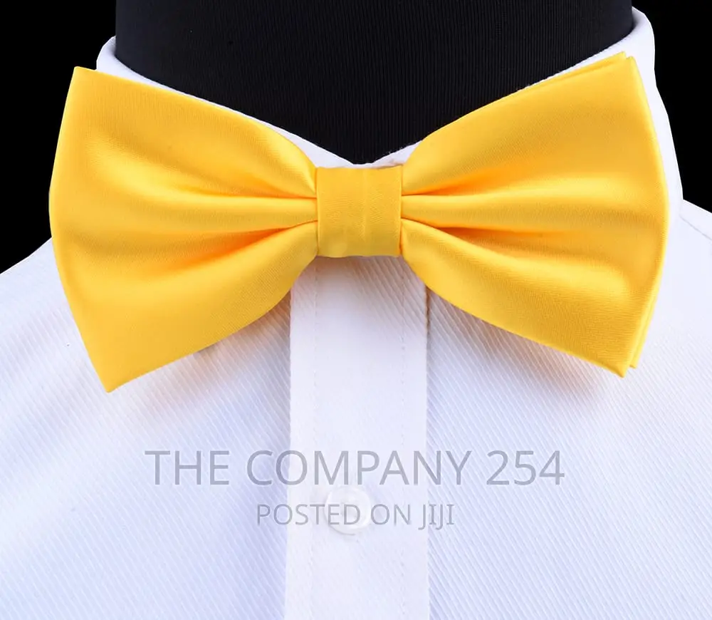 GUSLESON Silk Solid Pre-Tied Bow Tie for Men Purple Black .
