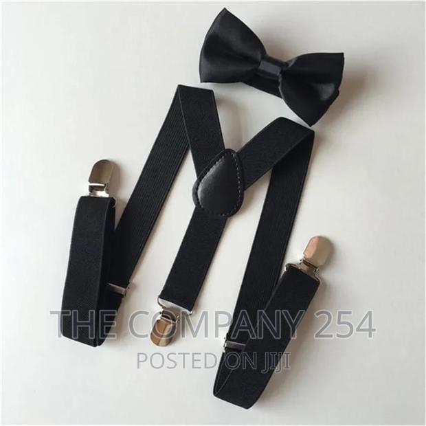 Kids Elastic Suspenders Bow Tie Set Matching . - thumbnail 2