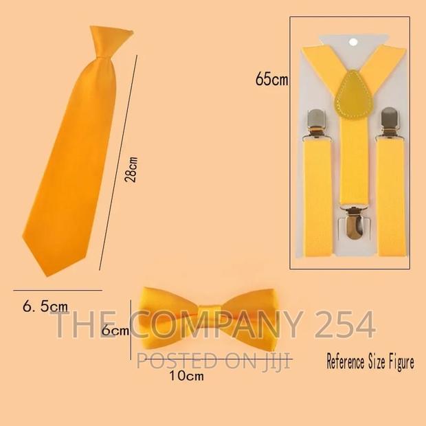 Kids Elastic Suspenders Bow Tie Set Matching . - thumbnail 3
