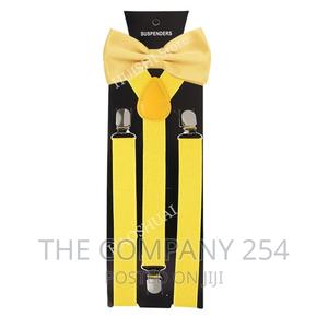 Solid Color Elastic Leather Suspenders Braces Men Women. - main view