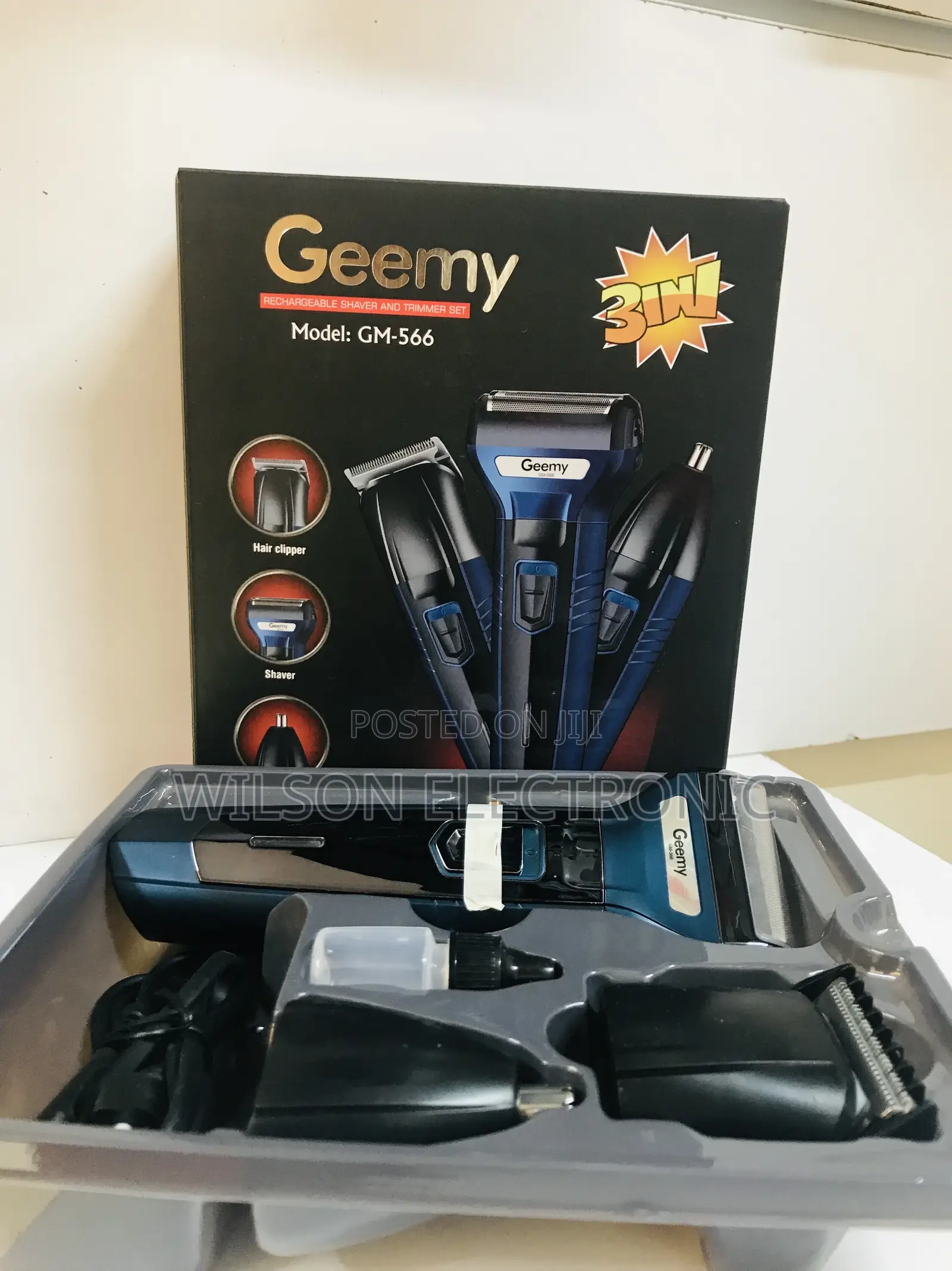 Rechargeable Hair Clipper 3 In1 Shaver /Geemy