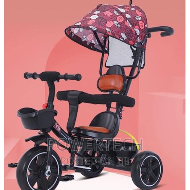 Foldable Toddler Bike Kids Tricycle Push Handle Andcanopy - main view