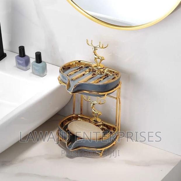 Grey Nordic Double Ceramic Soap Dispenser - main view