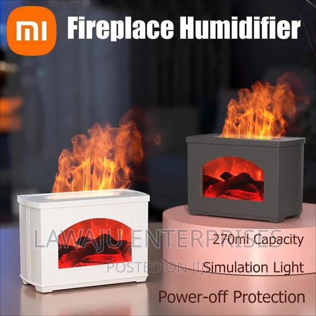 White 3D Fireplace Aromatherapy Diffuser - thumbnail 4