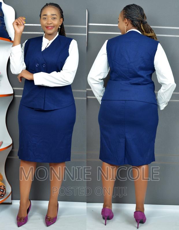 Official Ladies Suit. Navy Blue/Green - main view