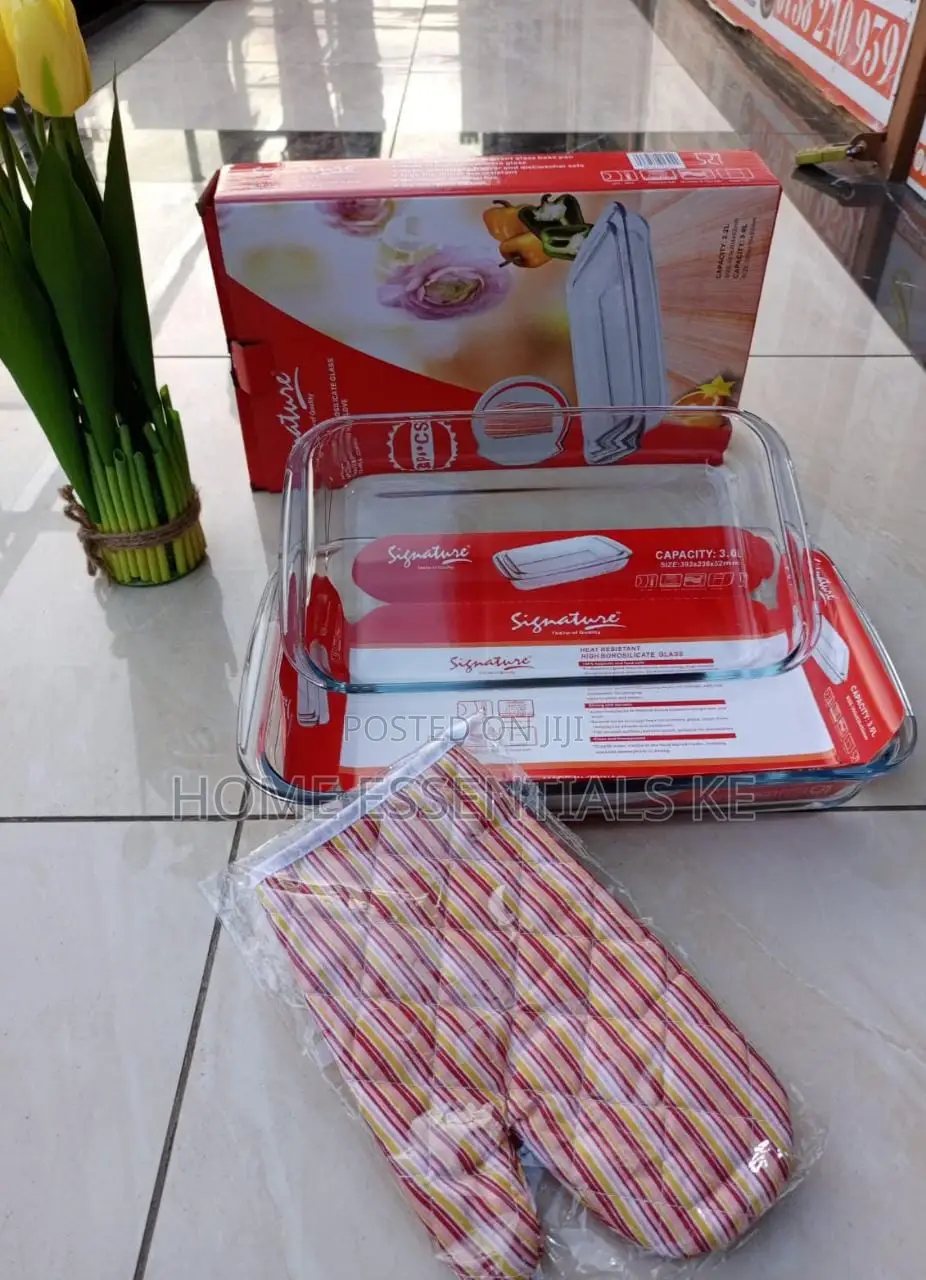 *2pcs High Borosilicate Glass Baking Tray Heat Resistant