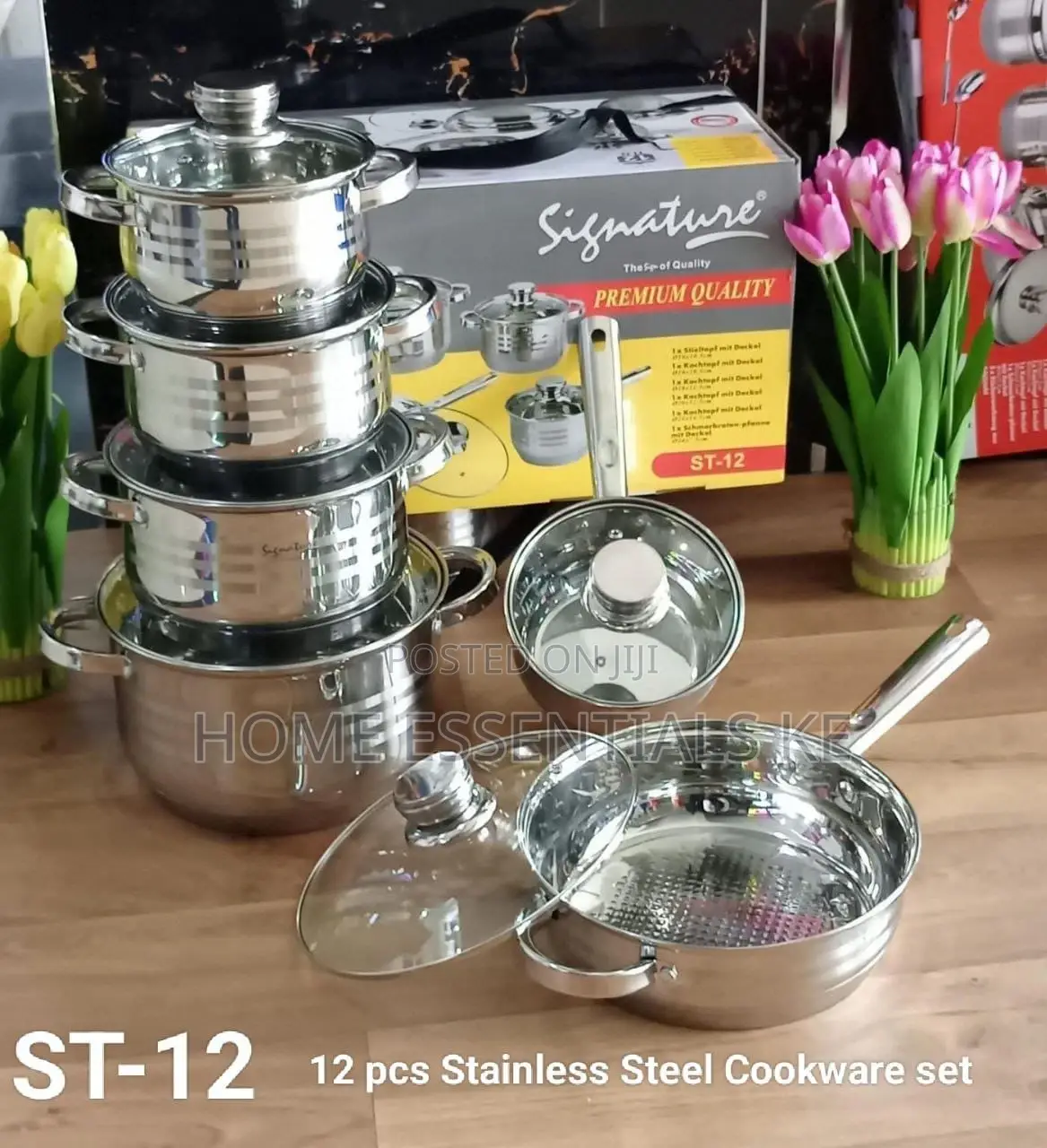 *12pcs Stainless Steel Cookware Set*
 Induction Bottom