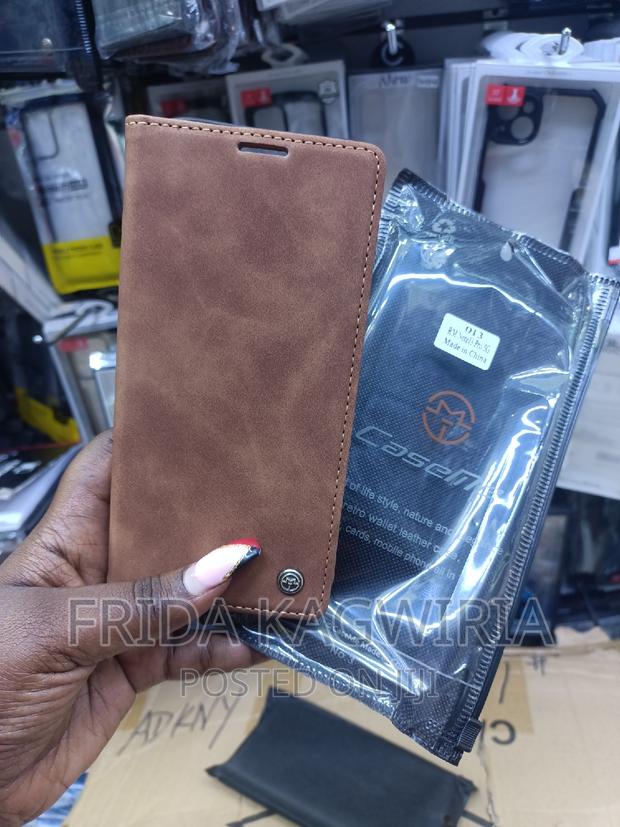 Redmi Note 13 Pro 5g Caseme Leather Brown Flip Case - thumbnail 2