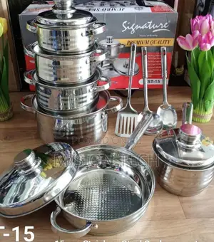 15 PCS Stainless Steel Cookware Set
