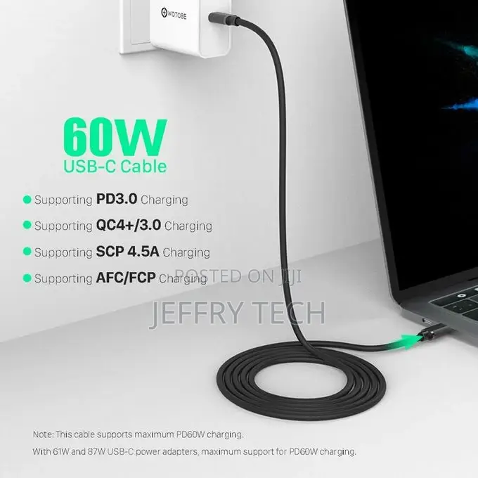 Type-C Usb-C Charger Cable 3m 5a Fast Charging for Macbook