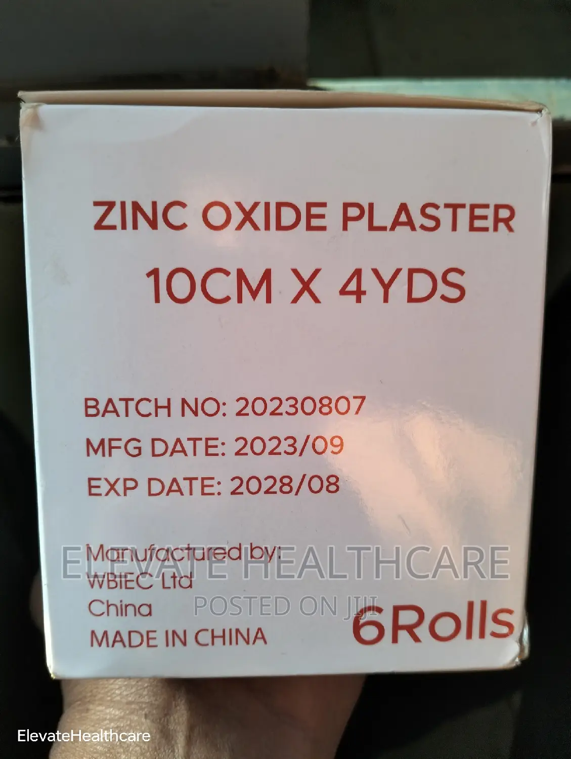 Zinc Oxide Plaster. 4 Inch