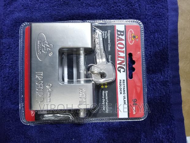 Rectangular Padlock 5 Keys 94mm Heavy Duty Lock - Big Doors - thumbnail 2