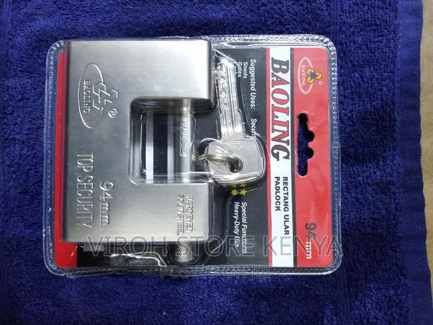 Rectangular Padlock 5 Keys 94mm Heavy Duty Lock - Big Doors - thumbnail 3