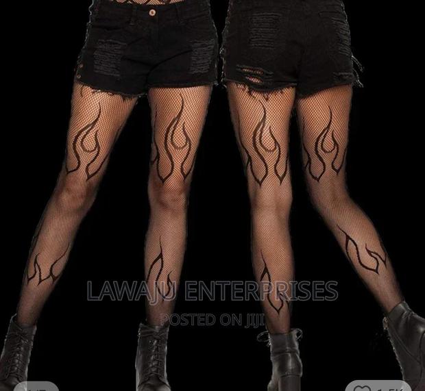 Fire Flame Fish Net Stockings - main view