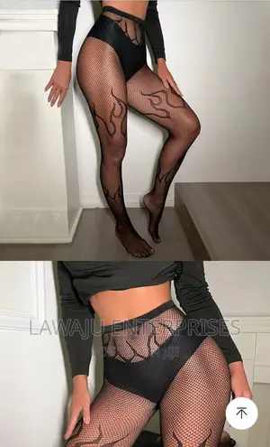 Fire Flame Fish Net Stockings