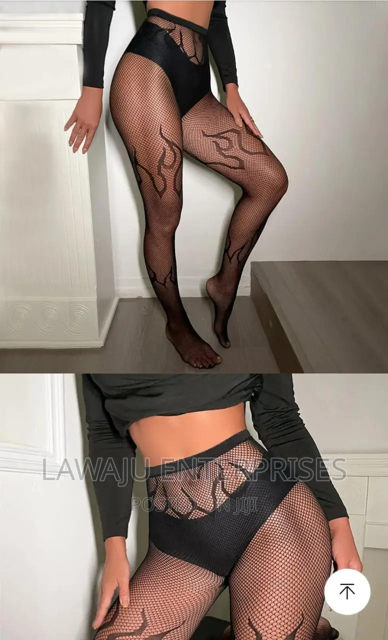 Fire Flame Fish Net Stockings