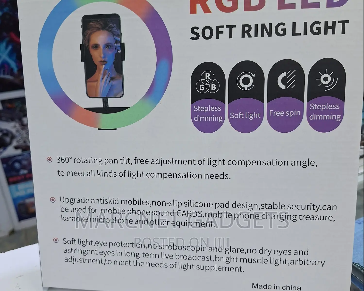 10 Inch RGB and Three Mode Ring Light + 2.2m Tripod Stand