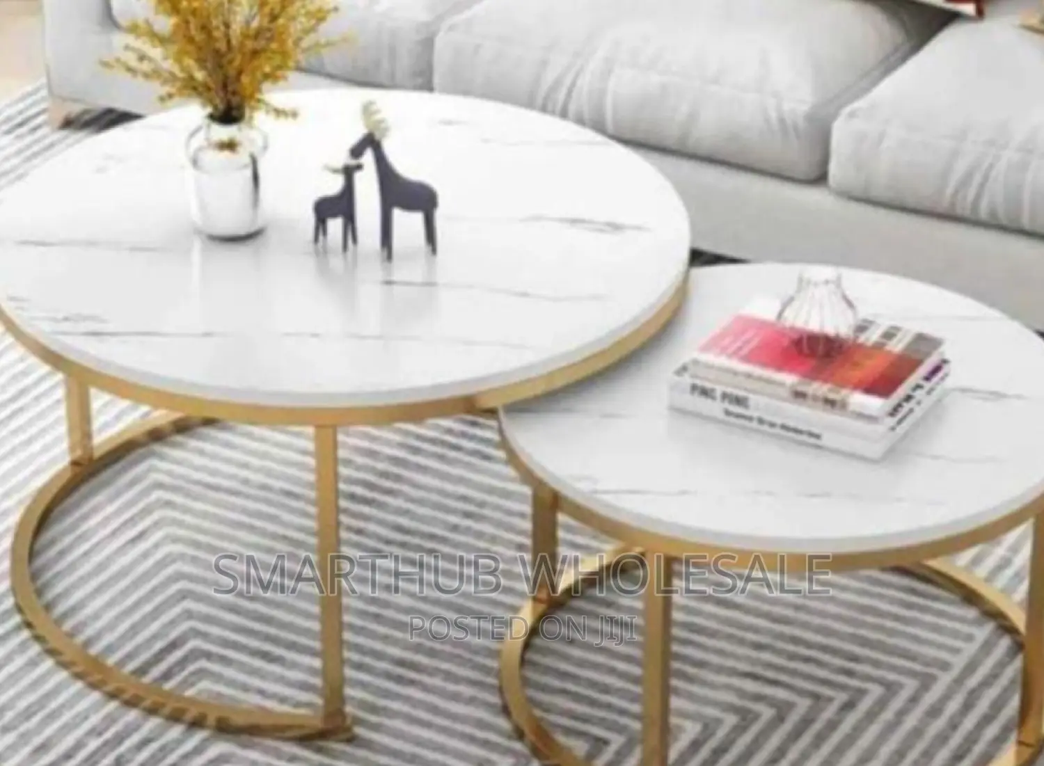 Nesting Coffee Table Marble Effect (Mdf)