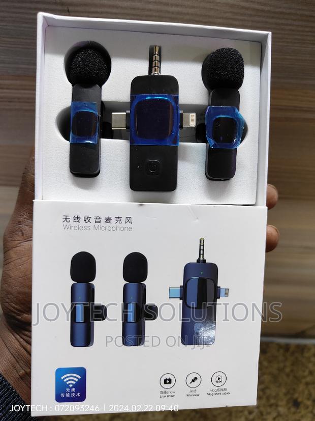 3-in-1 Wireless Lavalier Microphone. iPhone Type C and Aux