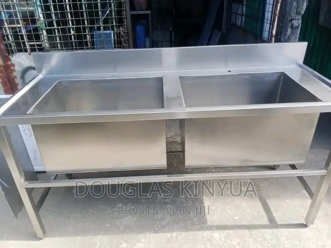 Stainless Steel Double Bowl Sink 1500mmx560mm X810mm