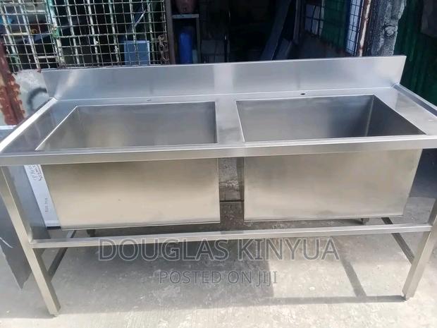 Stainless Steel Double Bowl Sink 1500mmx560mm X810mm