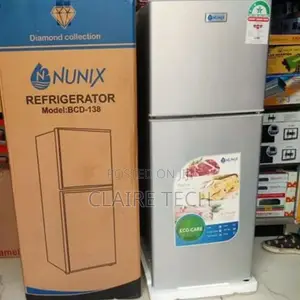 Silver Nunix 138 Litres Double Door Fridge BCD-138