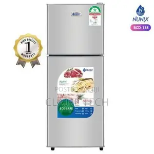 Nunix Silver 138 Litres Double Door Fridge